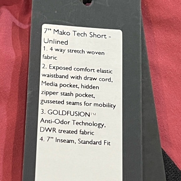 NWT Rhone XXL 7” Mako Unlined Tech Short Anti-Odor Salmon Athletic Shorts - Picture 7 of 8